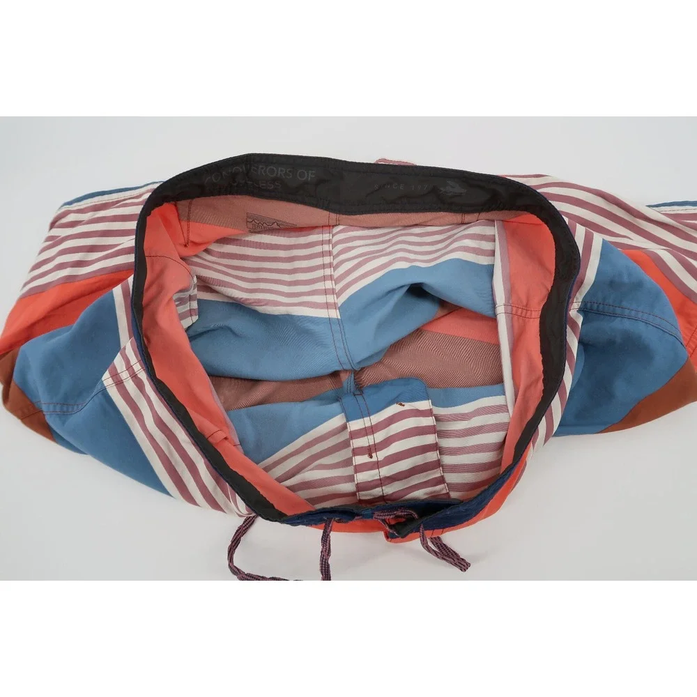 Patagonia Men's 34 Wavefarer Board Shorts Fitz Stripe Swim Nylon Surf Multicolor